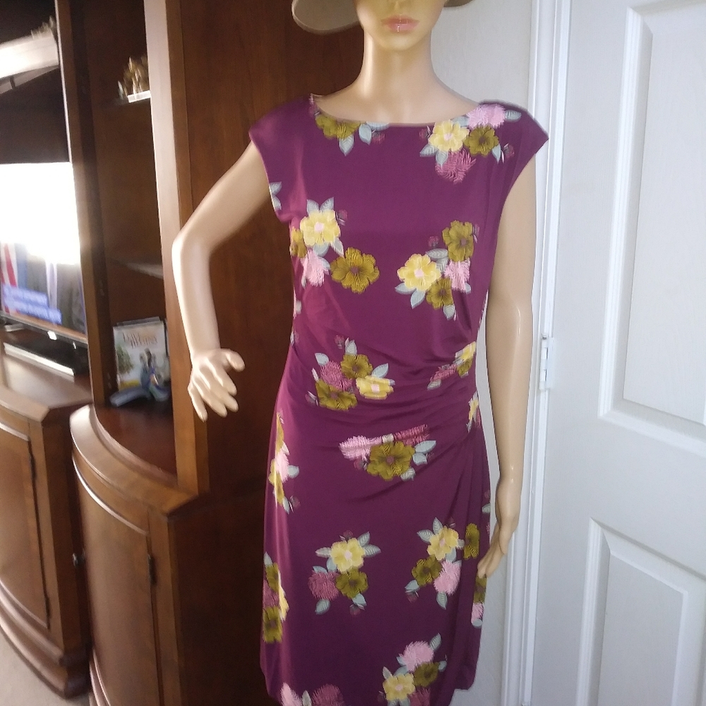 NWT Catherine Malandrino Wine/Multi Color Sheath